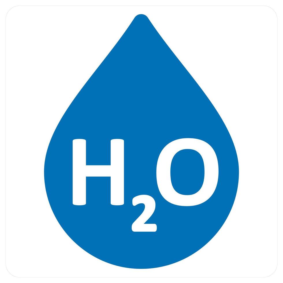 H2O icon concept in blue color vector
