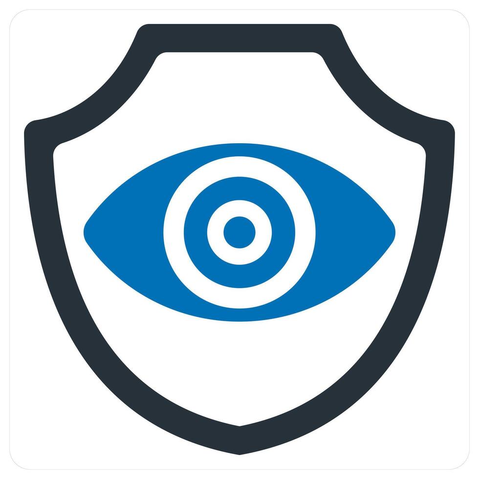 Protection and security icon concept in blue color vector