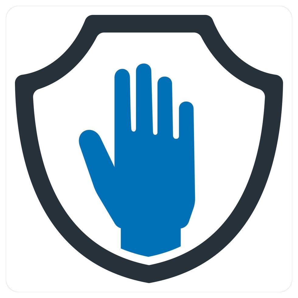 Shield and security icon concept in blue color vector
