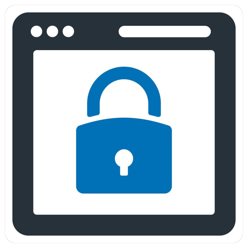Webpage Security icon concept in blue color vector
