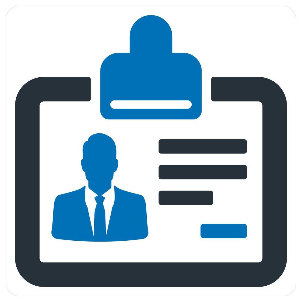 Id Card and proof icon in blue color vector
