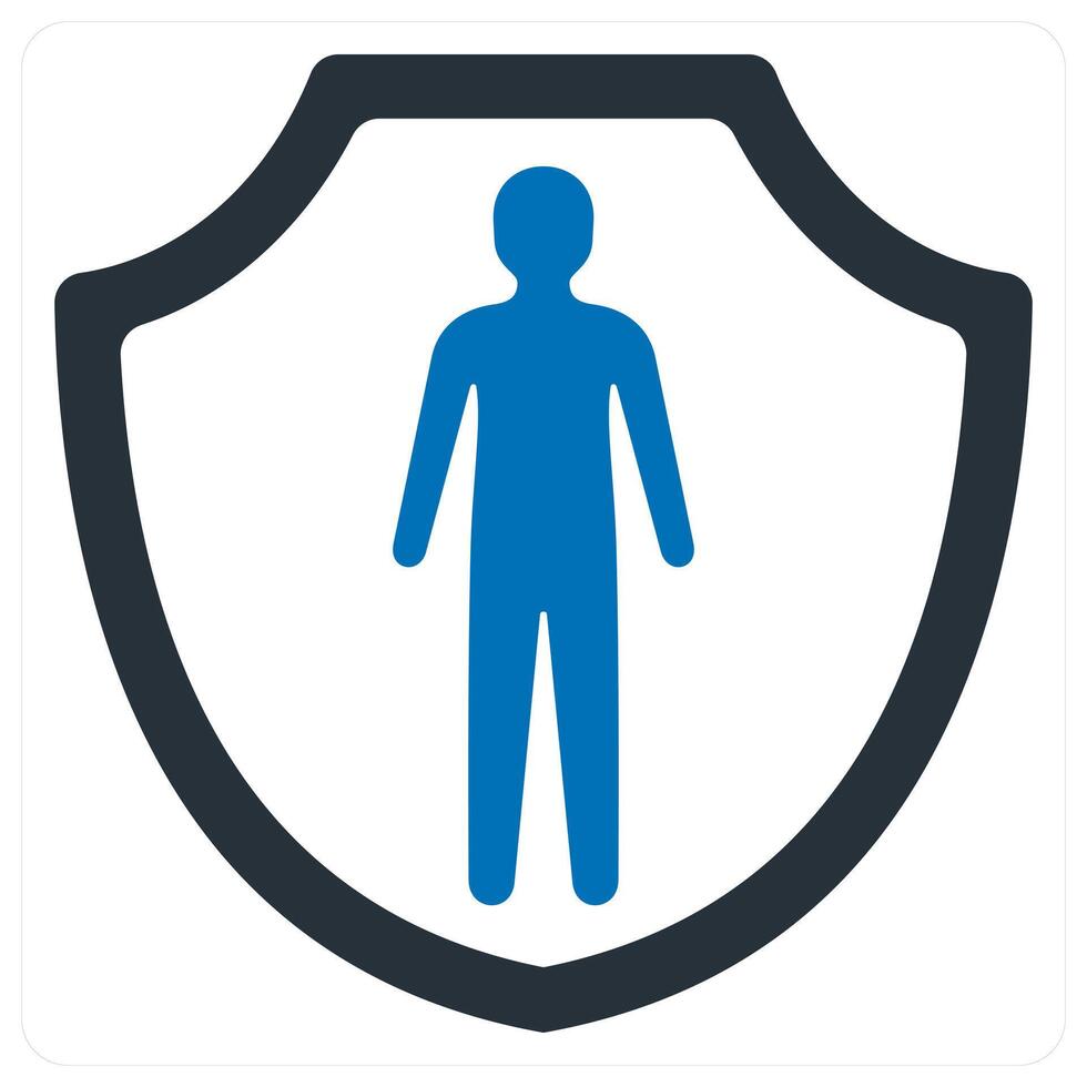 Security and protection icon in blue color vector