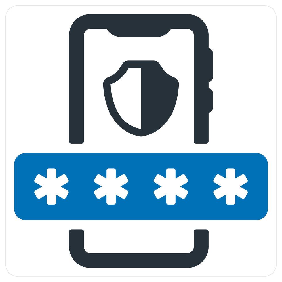 Security Password and password icon concept in blue color vector
