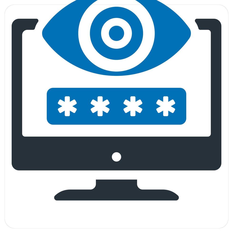Password and security icon concept in blue color vector