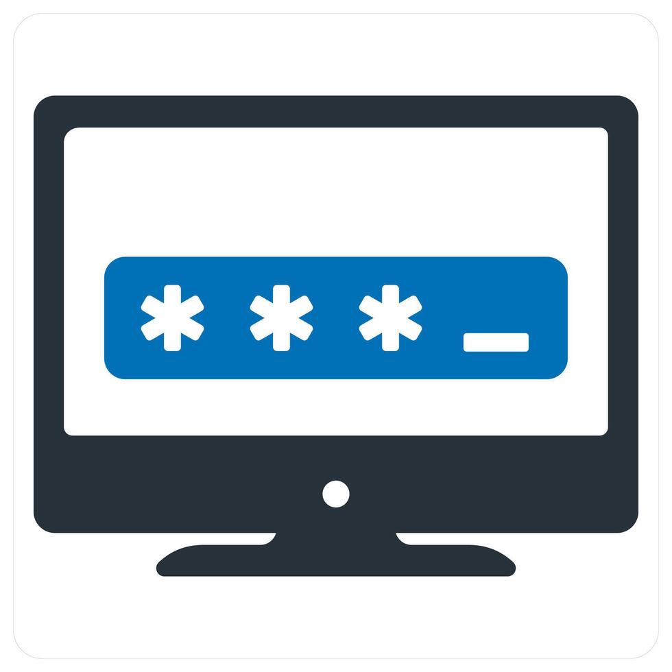 Password and safe icon concept in blue color vector