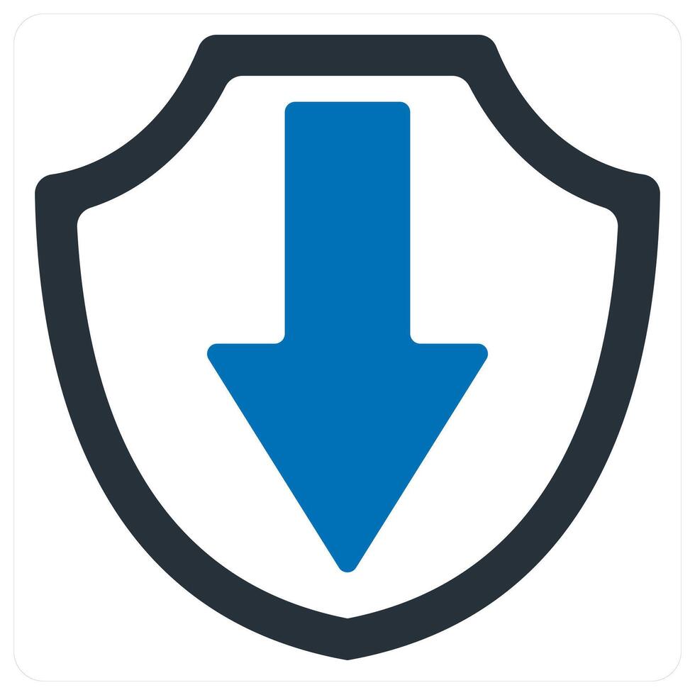 Downgrade protection icon concept in blue color vector