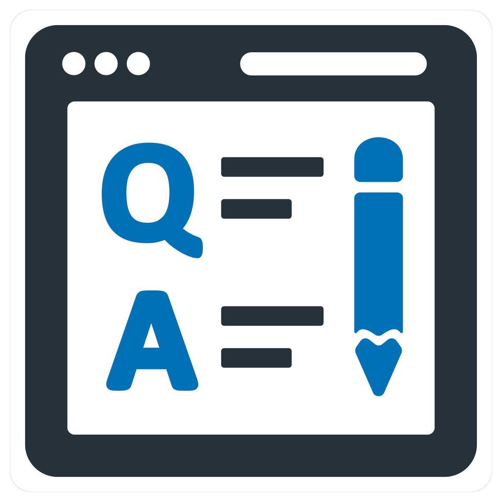 Online Questionnaire icon concept in blue color vector