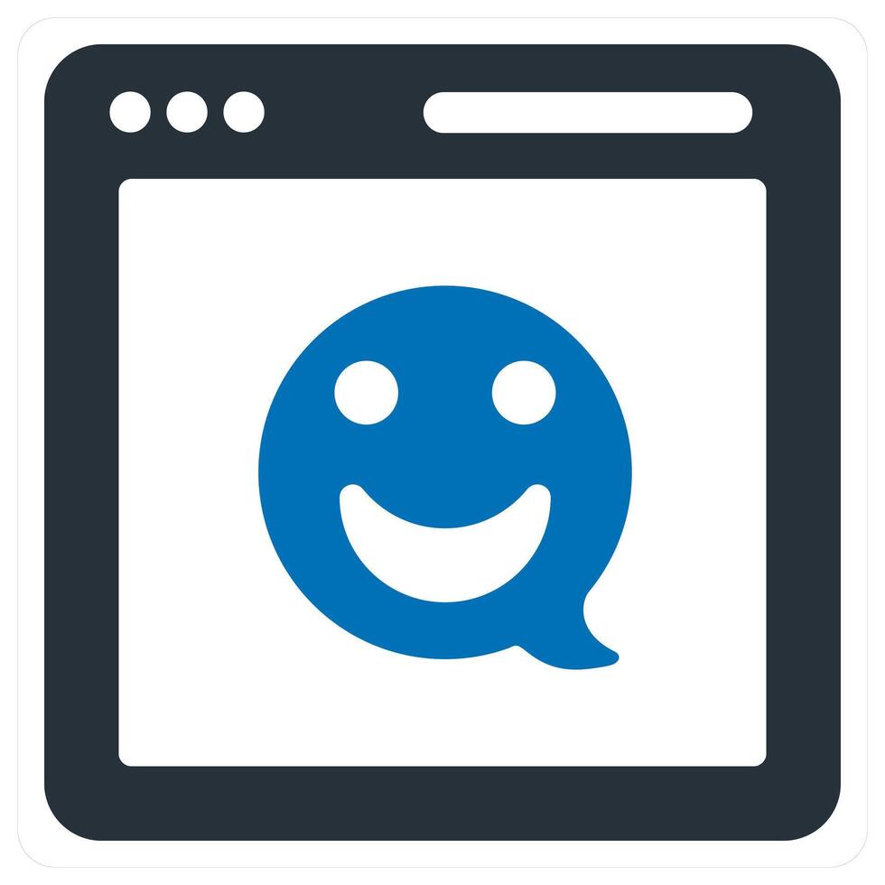 Smiley Feedback icon concept in blue color vector