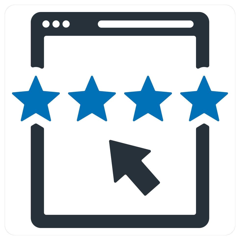 Website Ratings icon concept in blue color vector
