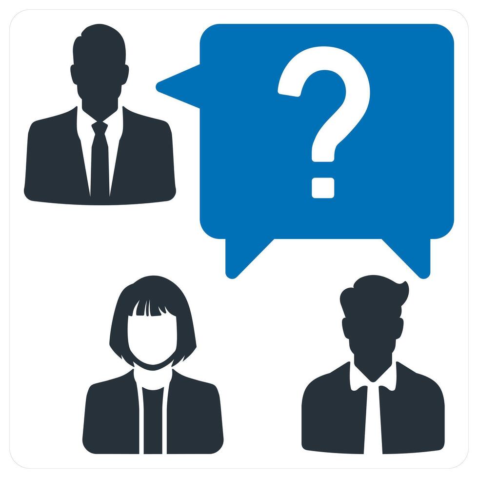 Questions icon concept in blue color vector