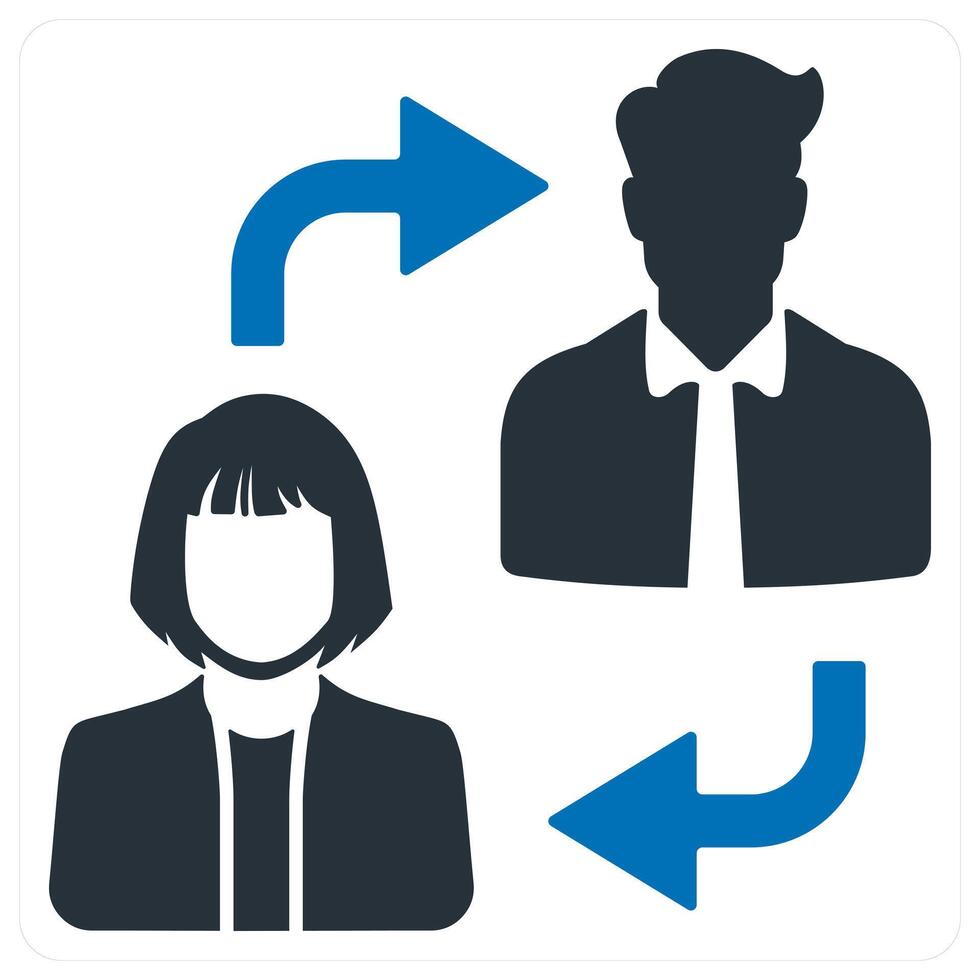 Coordination icon concept in blue color vector