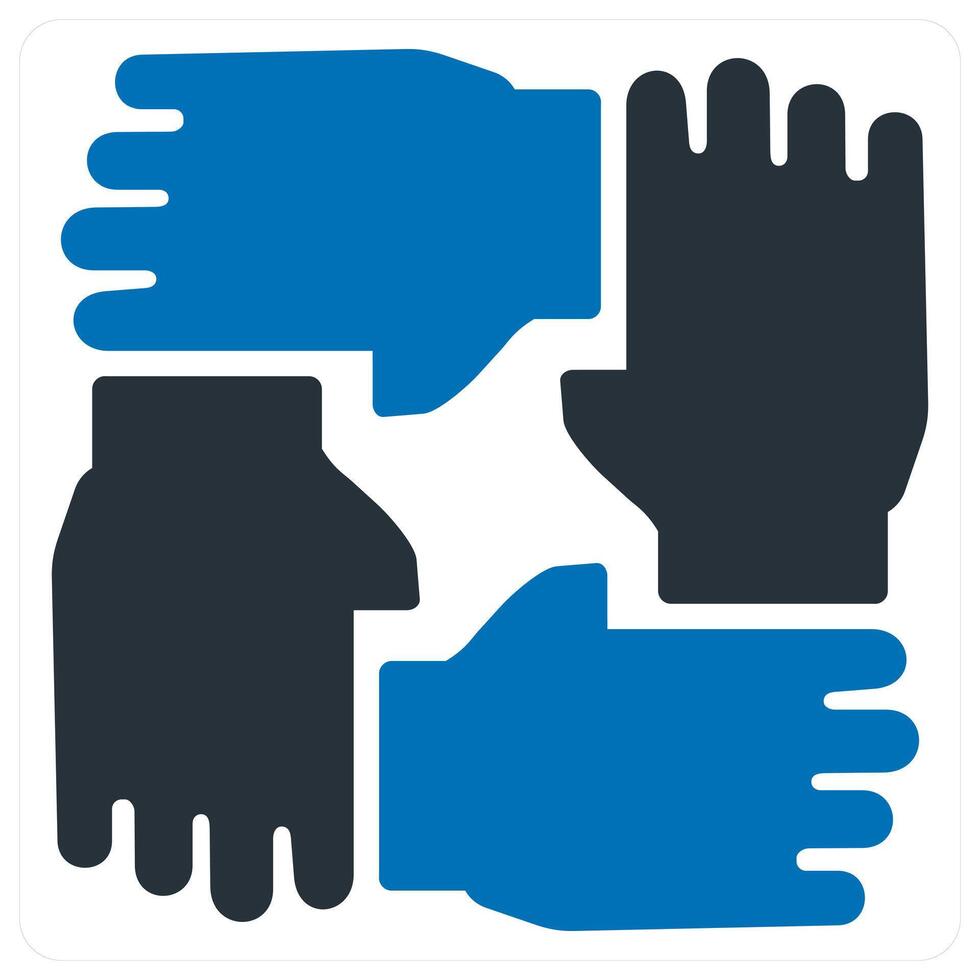 Partners and communication icon concept in blue color vector