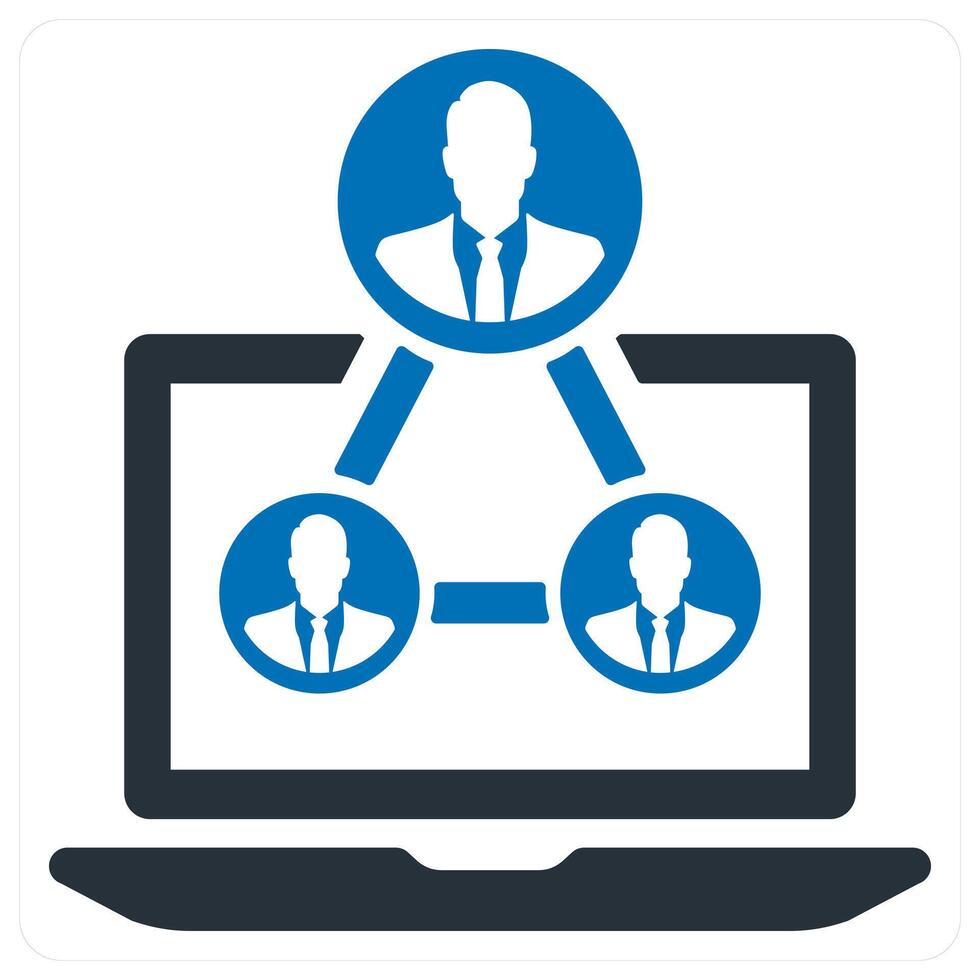 Online Business Link icon concept in blue color vector
