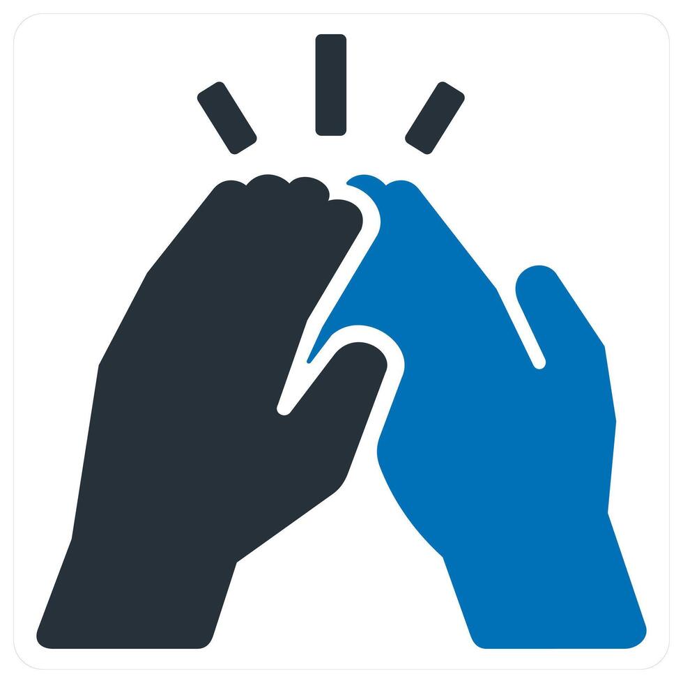 High Five icon concept in blue color vector