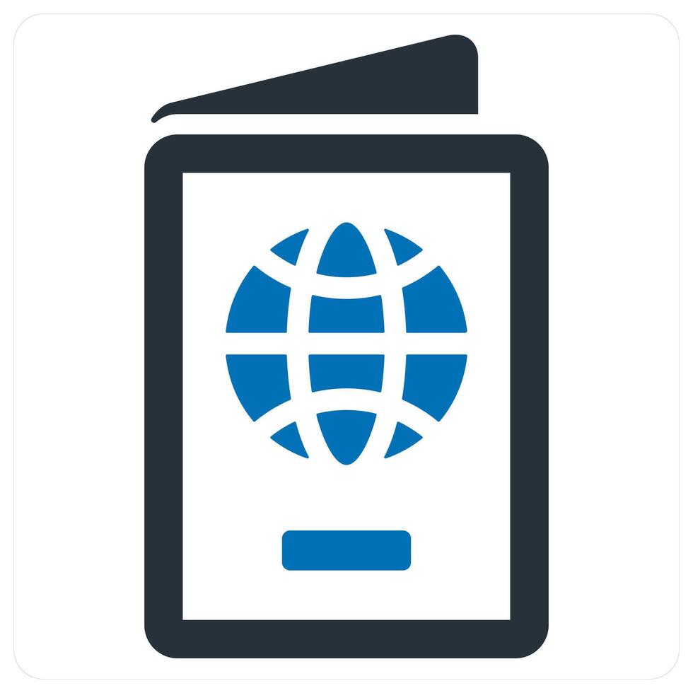 passport and identity icon concept in blue color vector