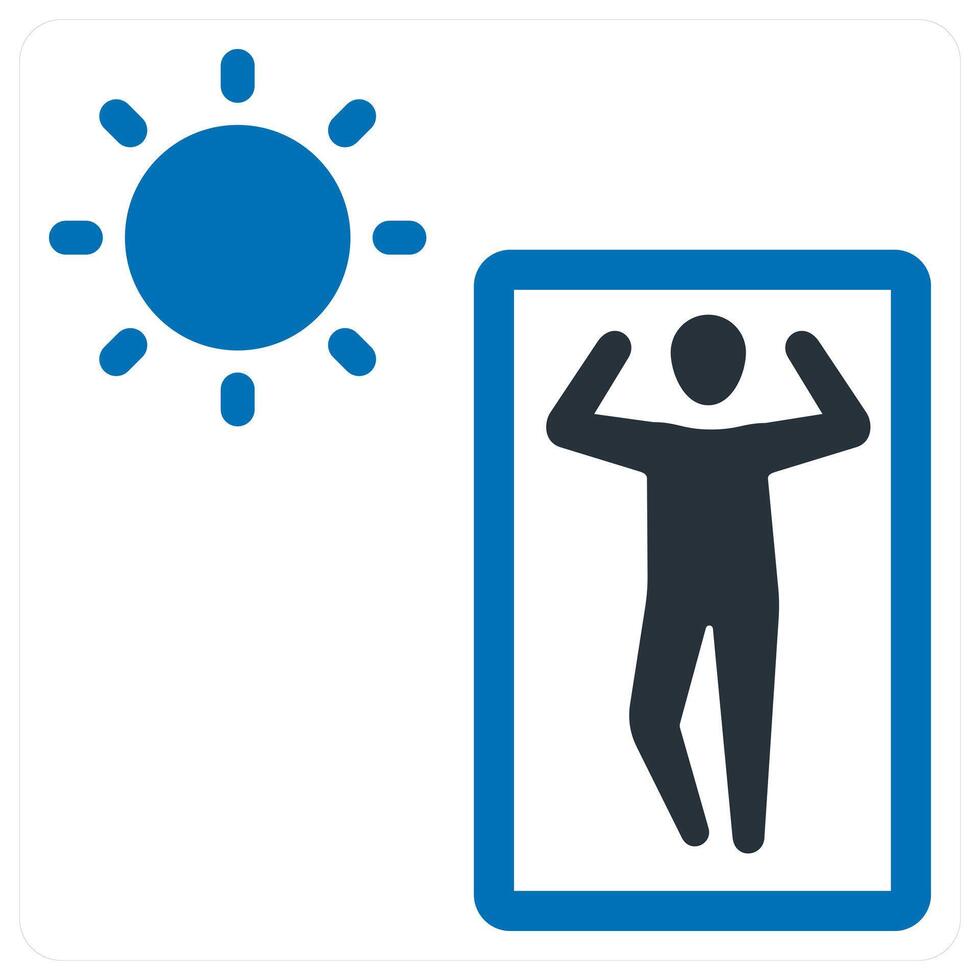 sunbath icon concept in blue color vector
