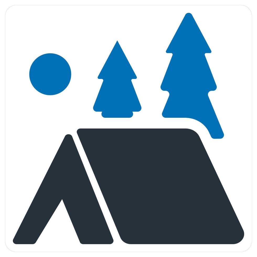 Camping icon concept in blue color vector