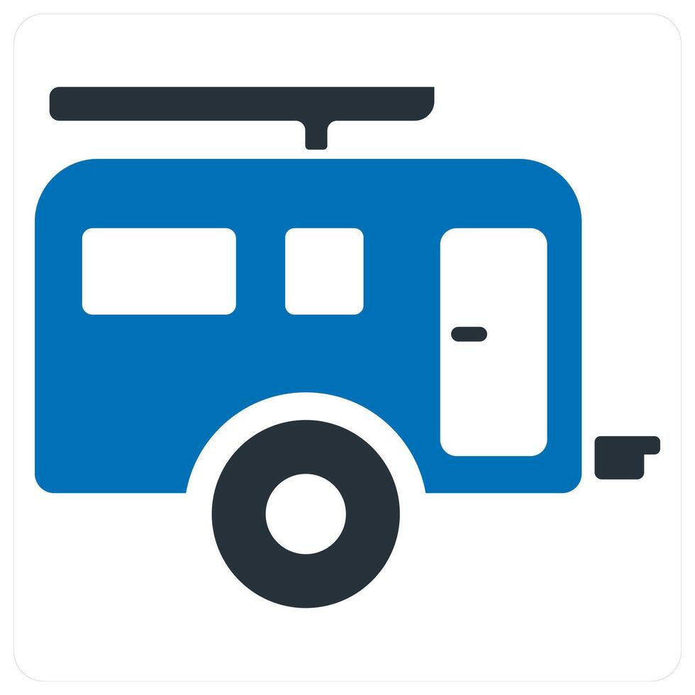 Camping and vacation icon concept in blue color vector