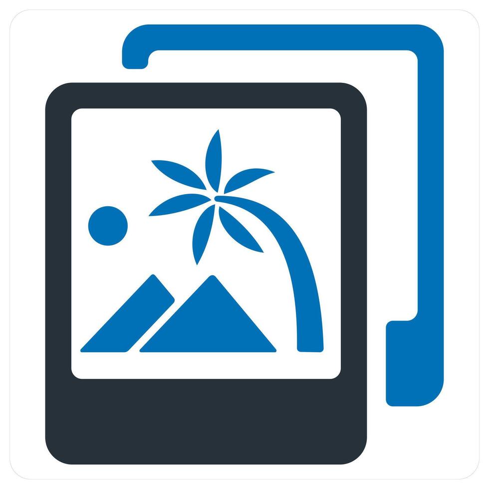 gallery icon concept in blue color vector