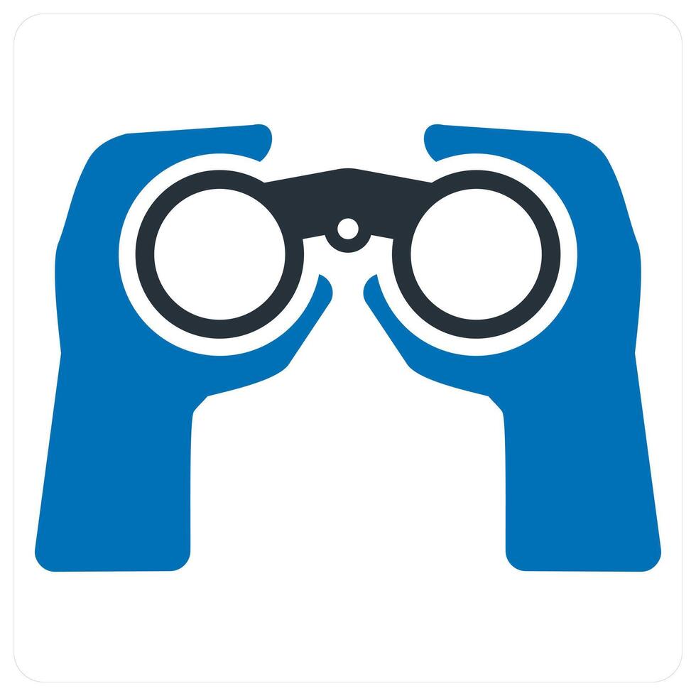 binocular icon concept in blue color vector