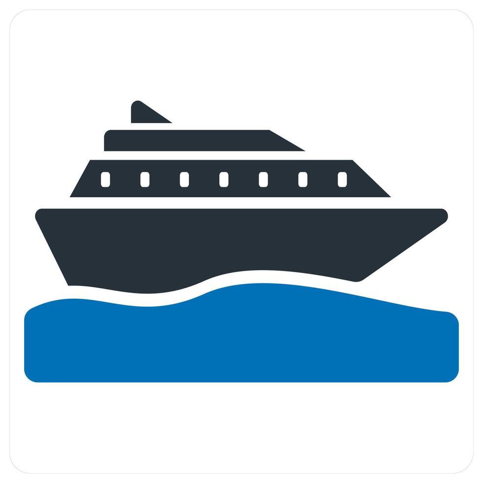 cruise icon concept in blue color vector