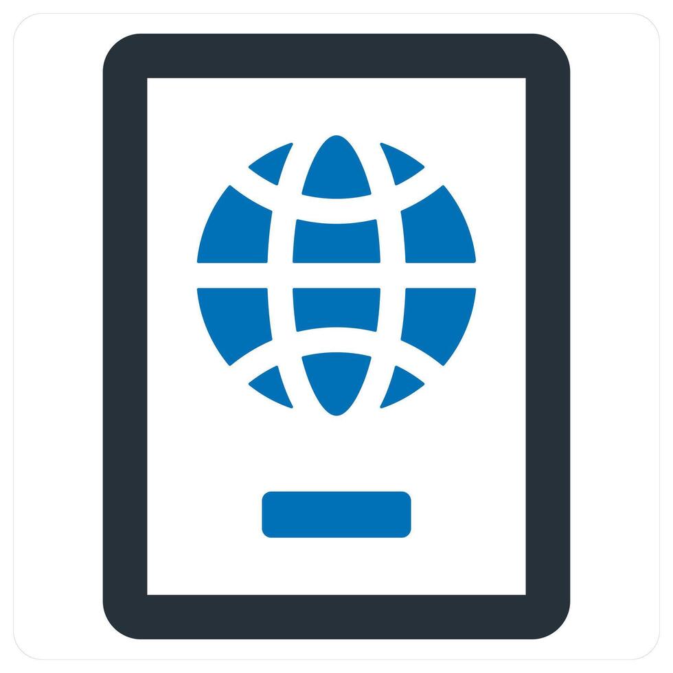 passport icon concept in blue color vector