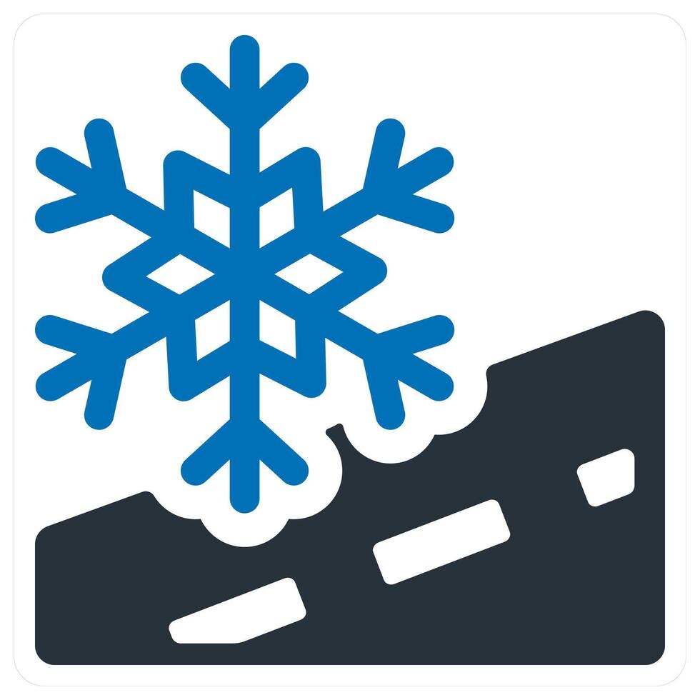 Snow Road and snowfall icon concept in blue color vector