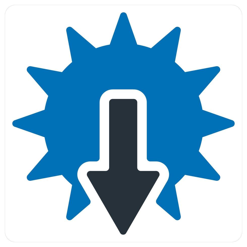 Sunset and sundown icon concept in blue color vector