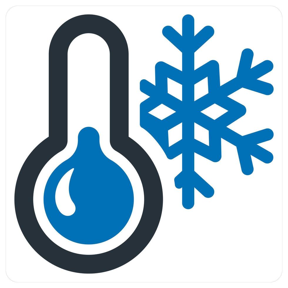 Thermometer and temperature icon concept in blue color vector