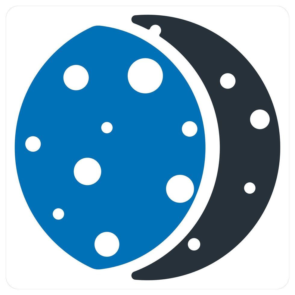 Solar Eclipse and quarter icon concept in blue color vector
