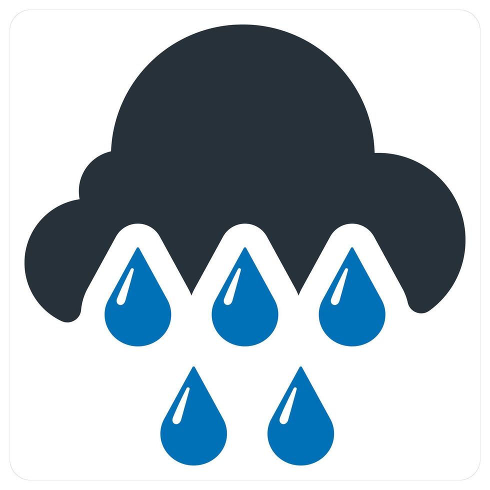 Rainy Season and rainy day icon concept in blue color vector