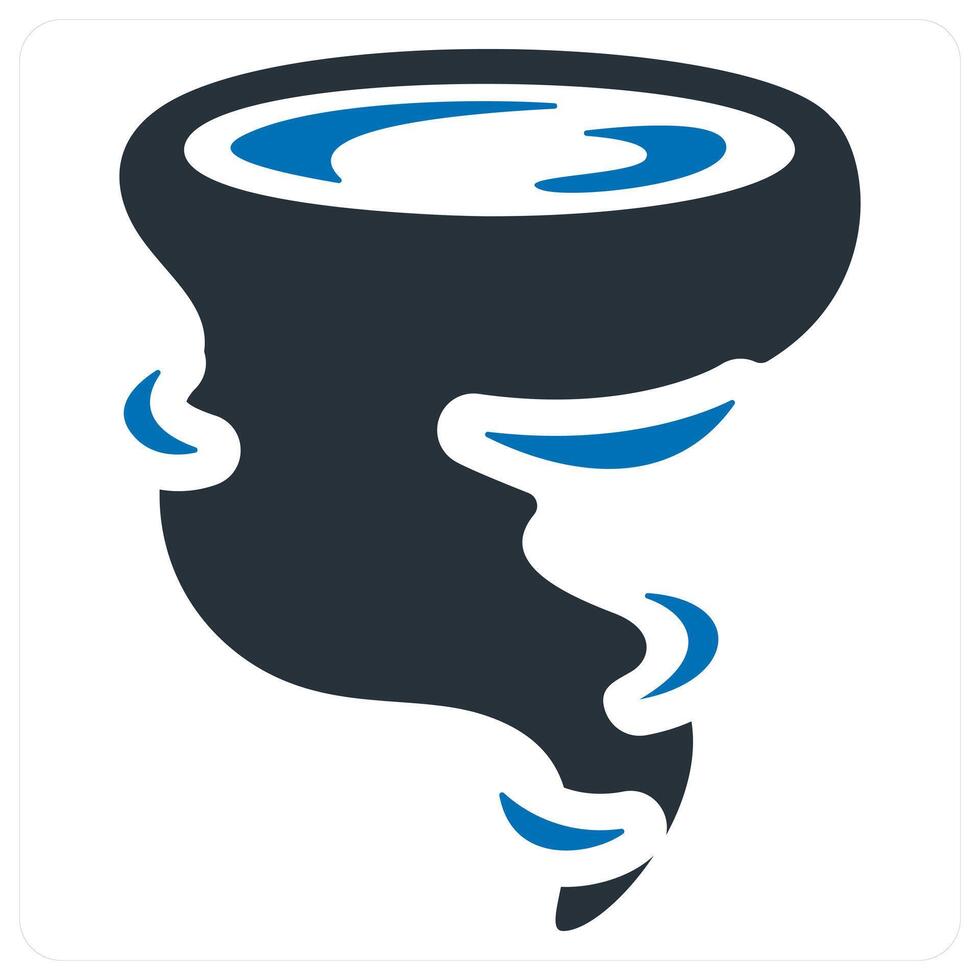 Hurricane and tornado icon concept in blue color vector
