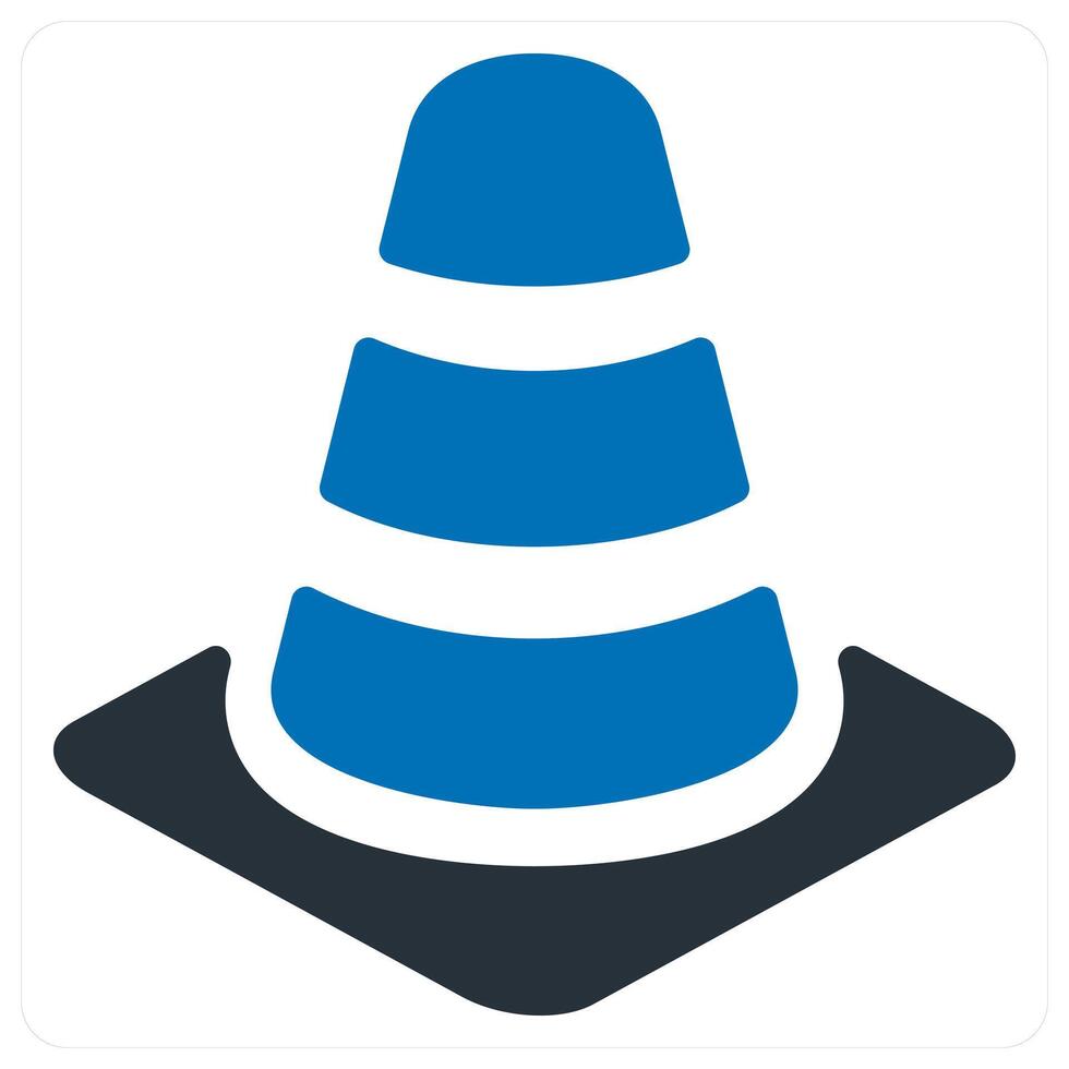 Traffic Cone and construction icon concept in blue color vector