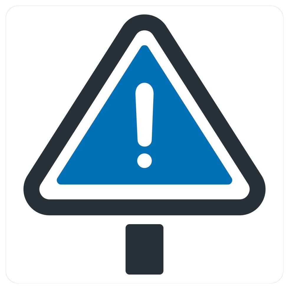 Alert and warning icon concept in blue color vector
