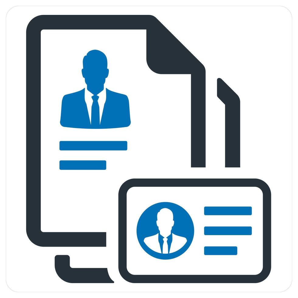 Identification Card and id icon concept in blue color vector