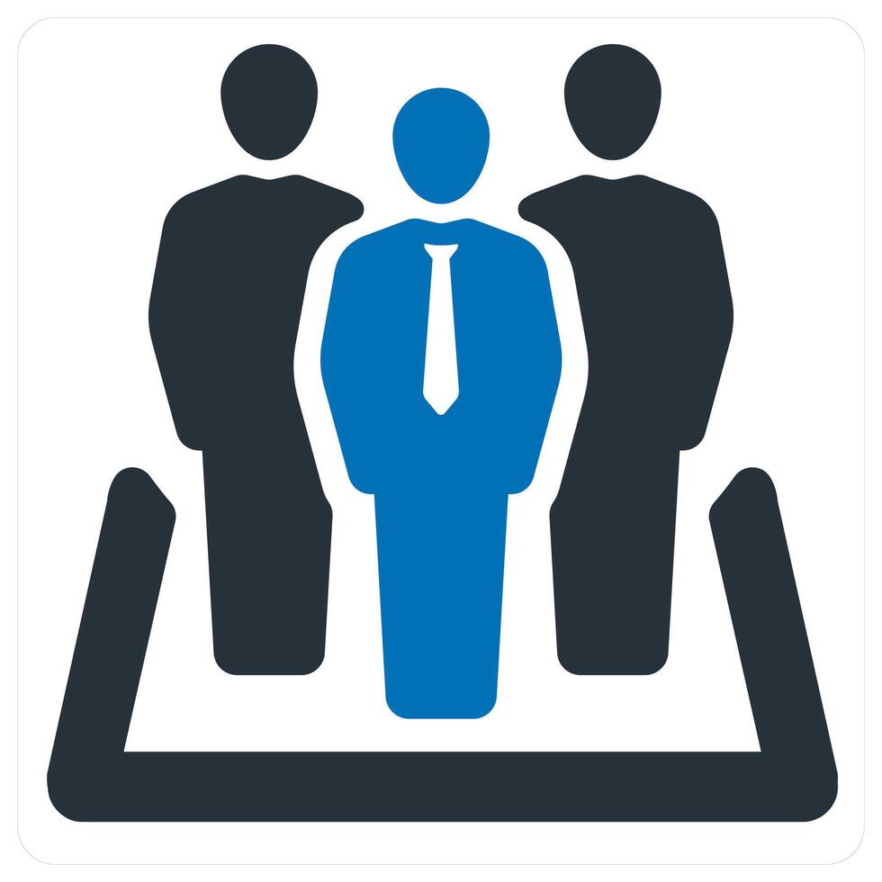Business Managers and management icon concept in blue color vector