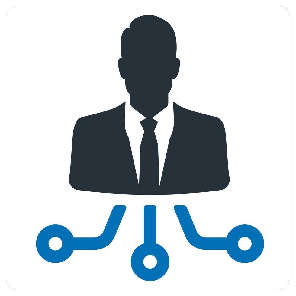 Social Network and connection icon concept in blue color vector