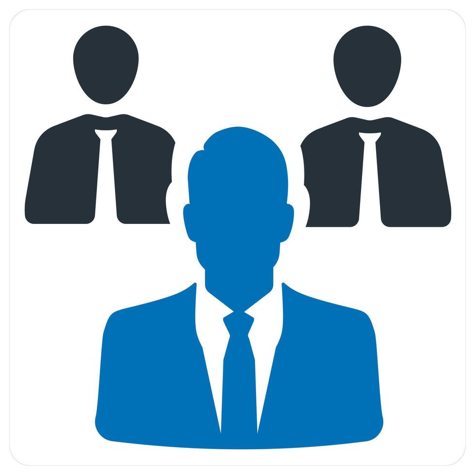 Manager and business icon concept in blue color vector