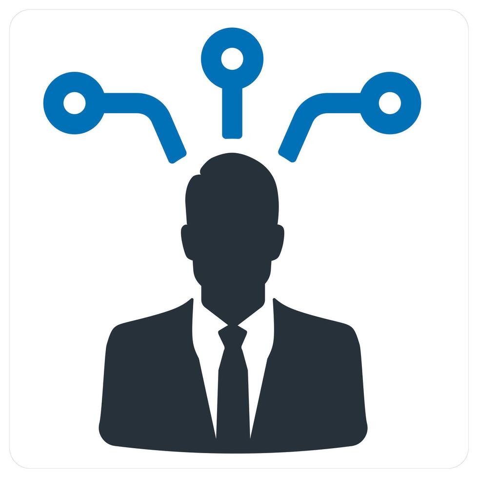 Brainstorming and brain icon concept in blue color vector