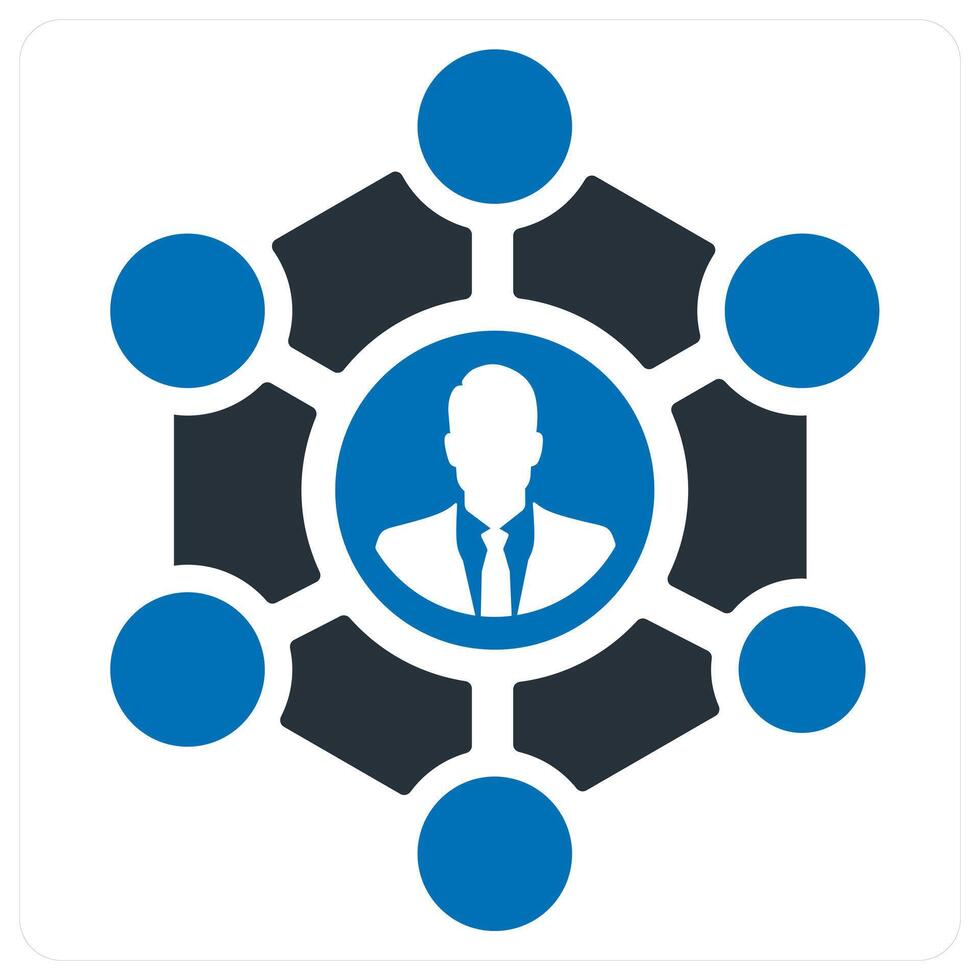 Network and connection in blue color vector