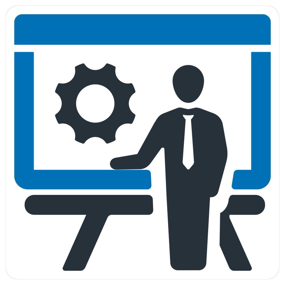 Presentation and business icon in blue color vector