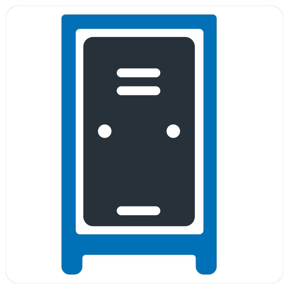 Locker and door icon concept in blue color vector