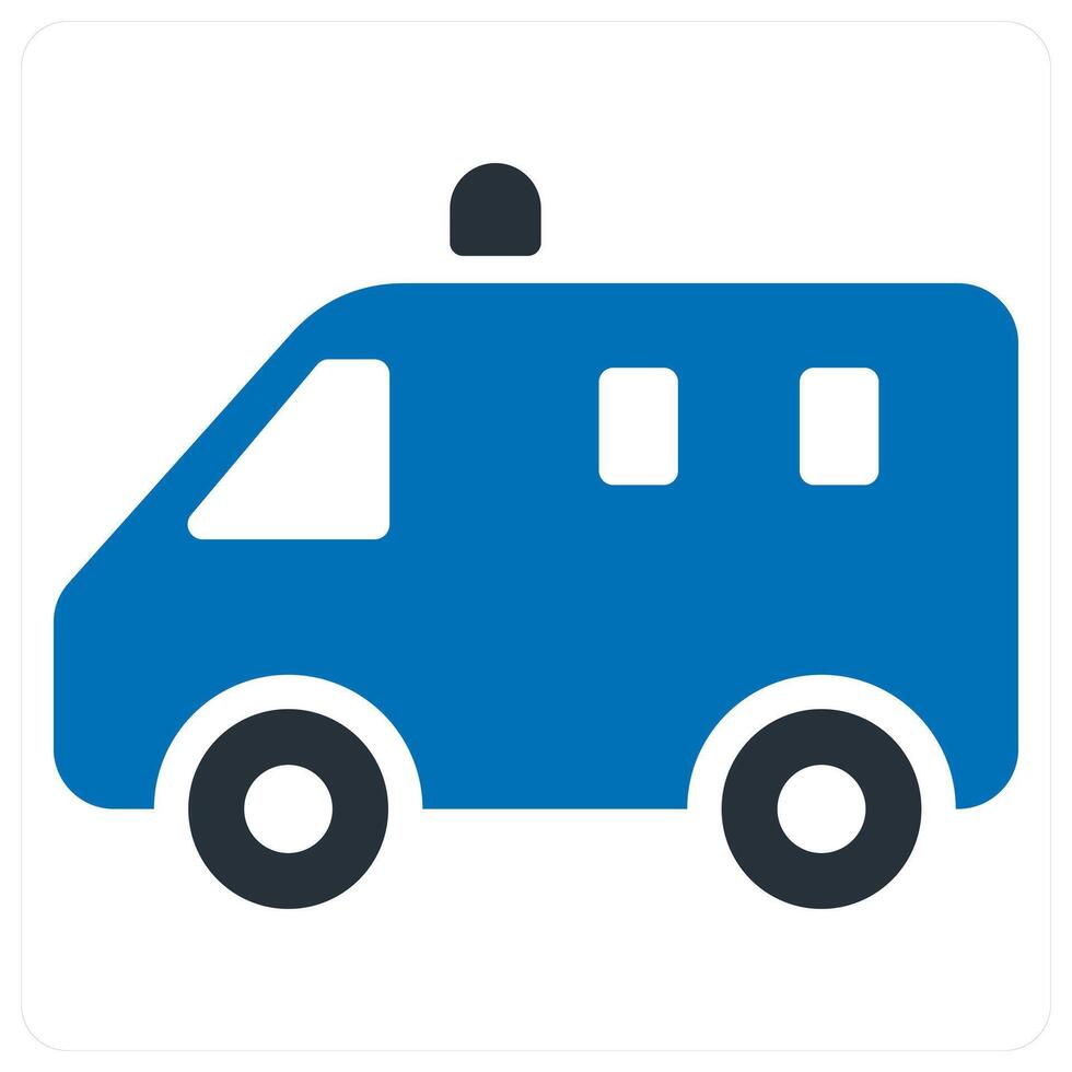 ambulance icon concept in blue color vector