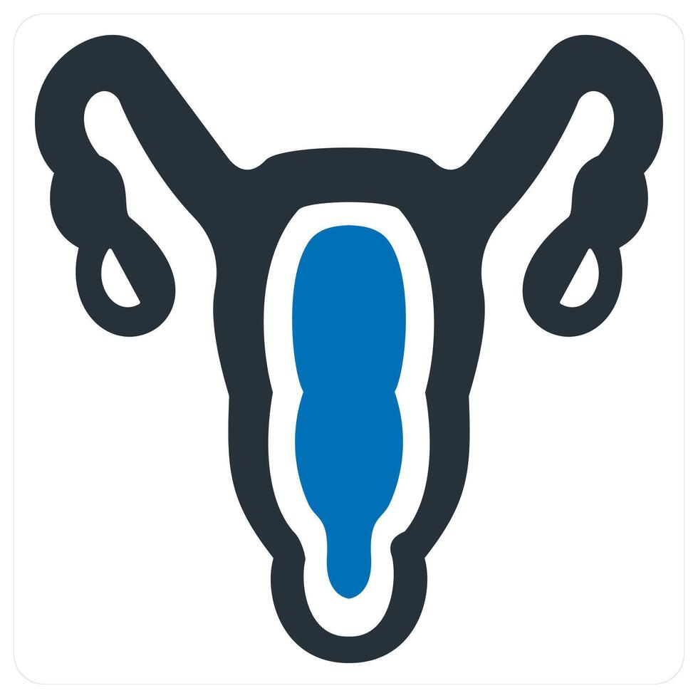 gynecology and utreus icon concept in blue color vector
