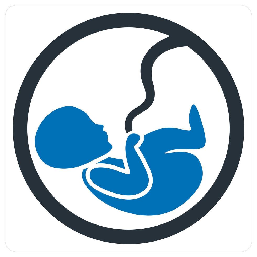 fetus and embryo icon concept in blue color vector