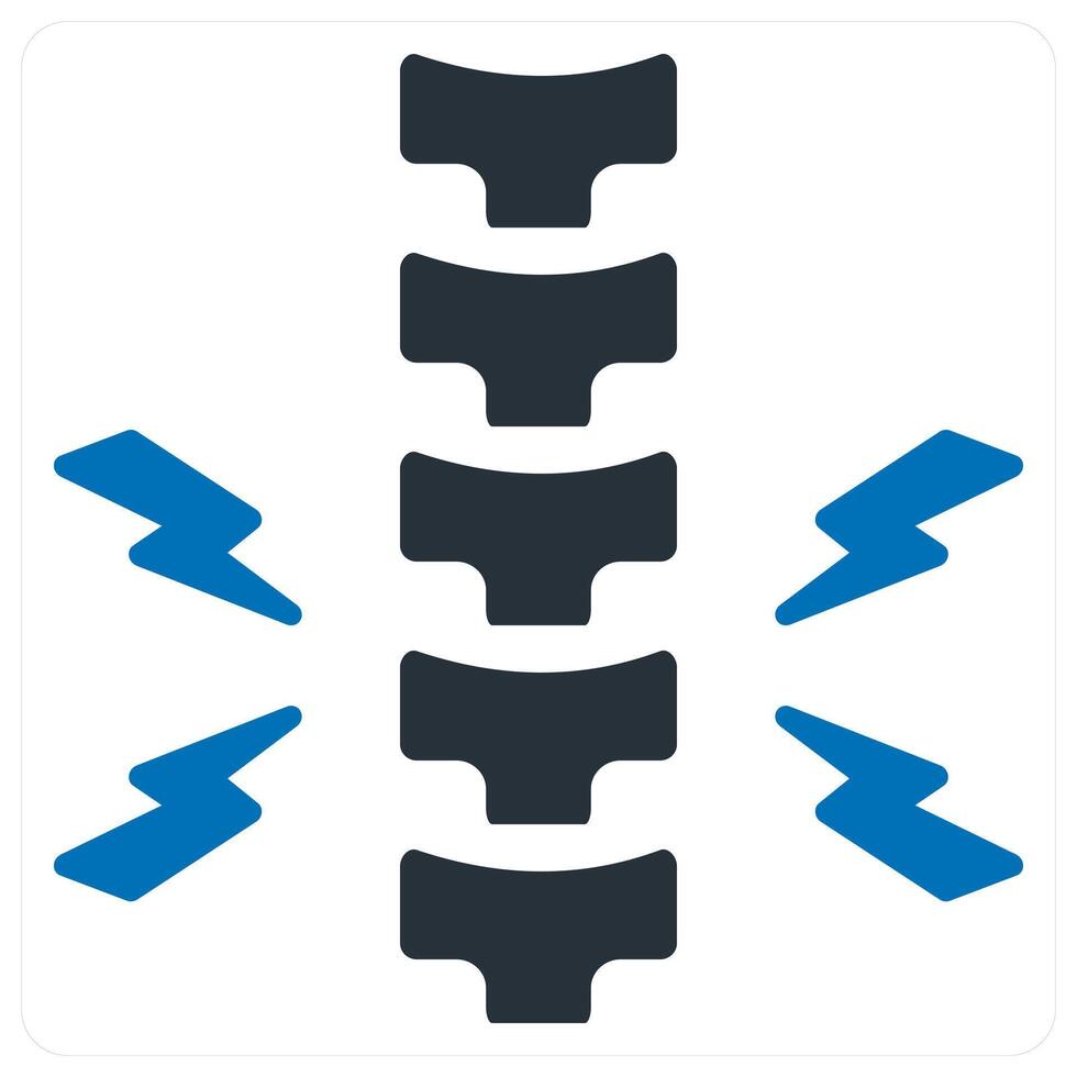 chiropractic and back icon concept in blue color vector