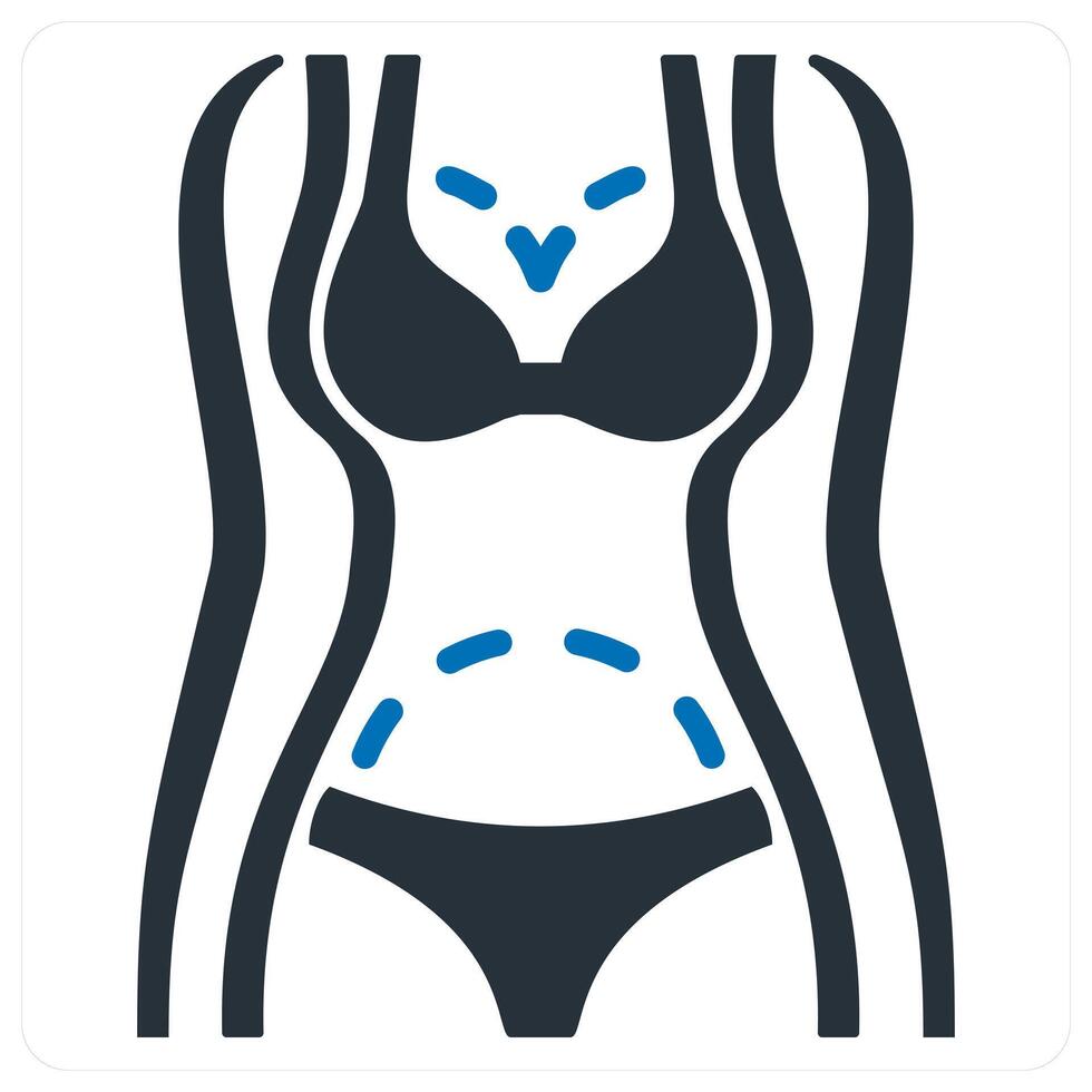 plastic surgery and skin care icon concept in blue color vector
