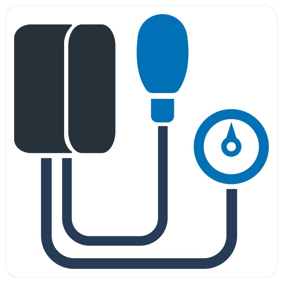 blood pressure kit icon concept in blue color vector