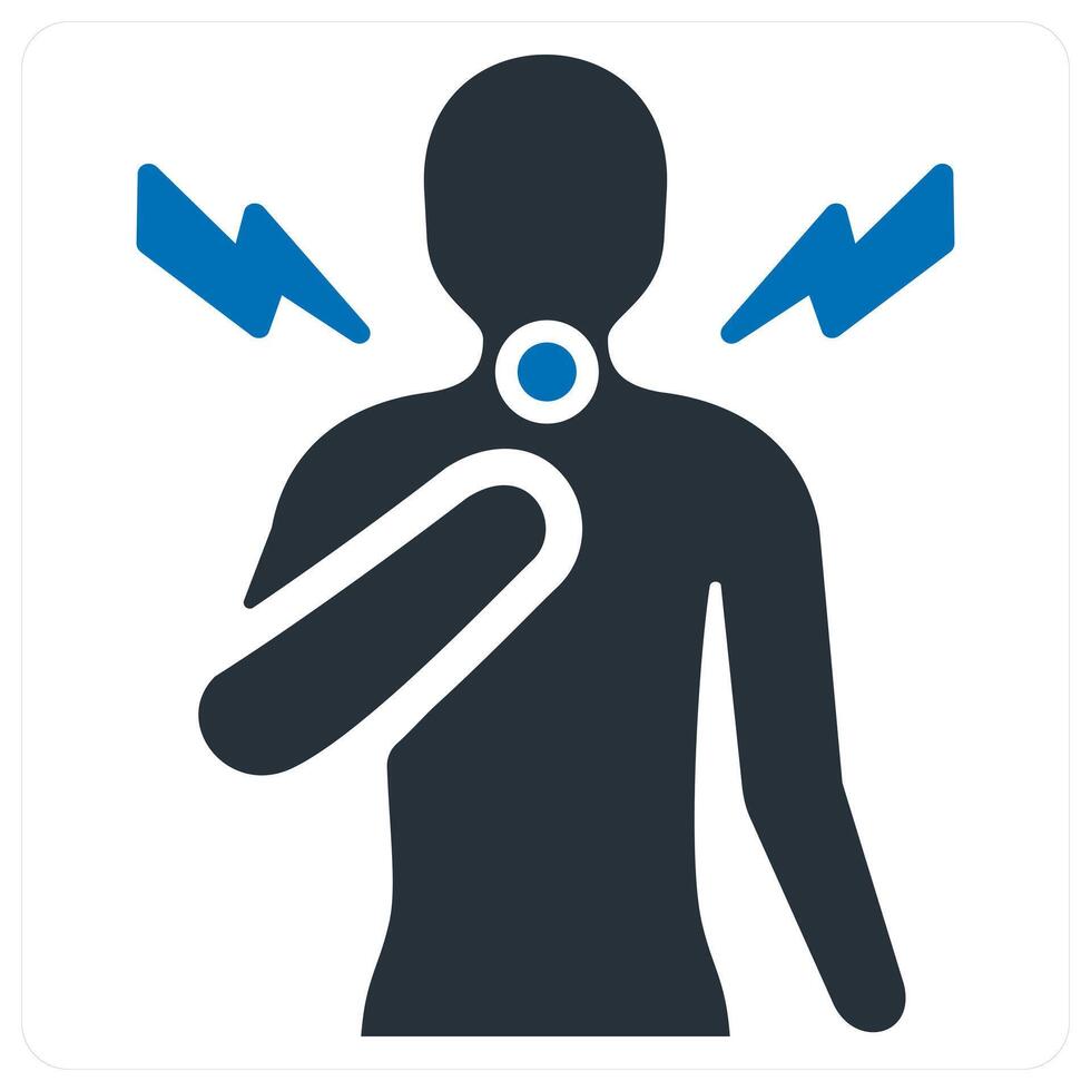 sore throat and cough icon concept in blue color vector