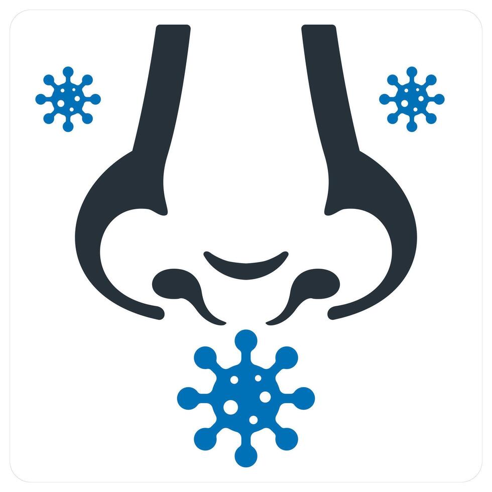 allergy and flu icon concept in blue color vector